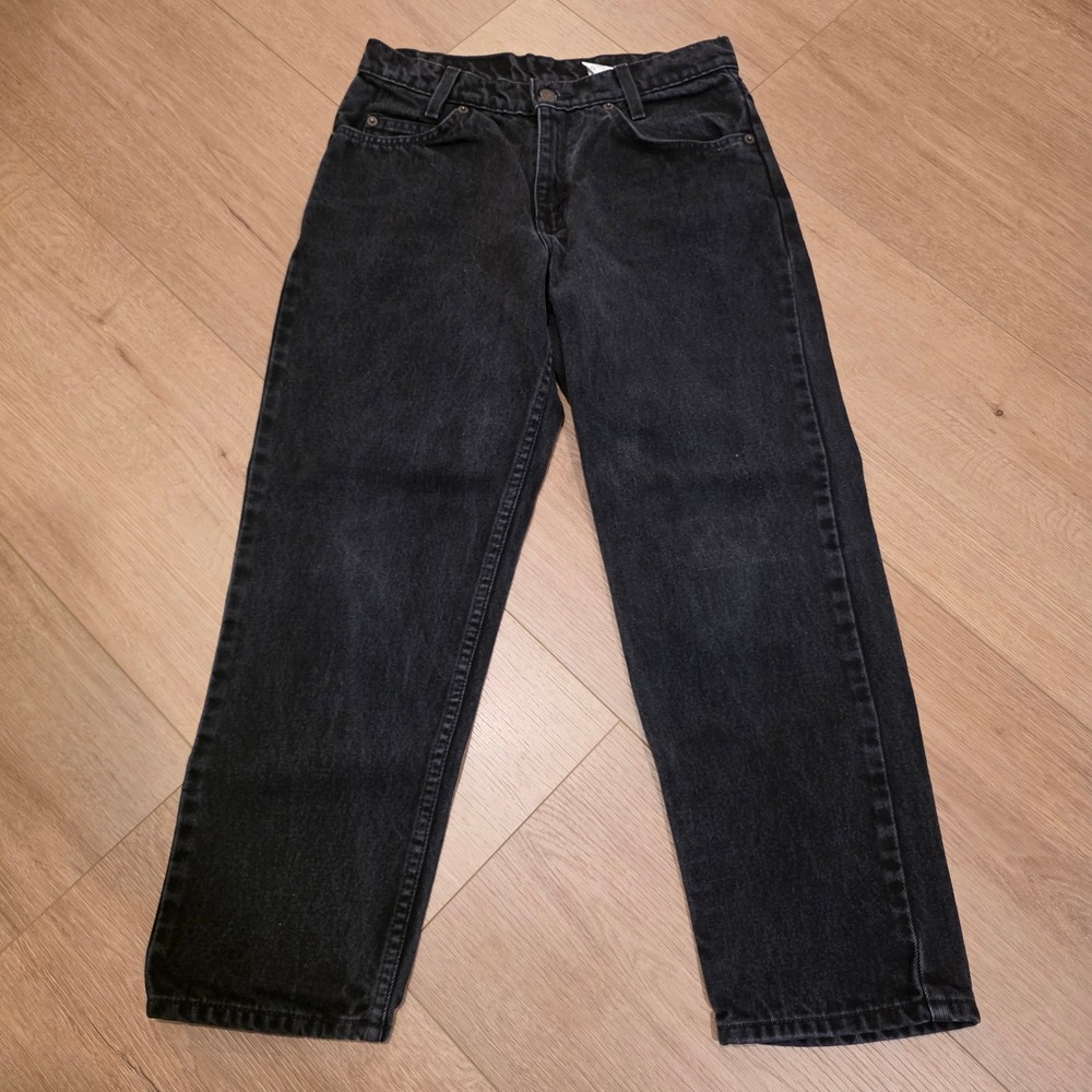 VTG Levis 550 Relaxed Fit Jeans Faded Black Orange Tab 29 Husky 27x25 Faded